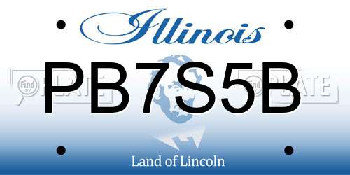 PB7S5B Illinois License Plate