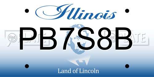 PB7S8B Illinois License Plate