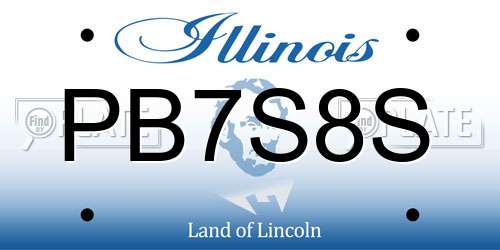 PB7S8S Illinois License Plate