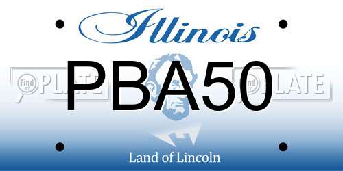 PBA50 Illinois License Plate