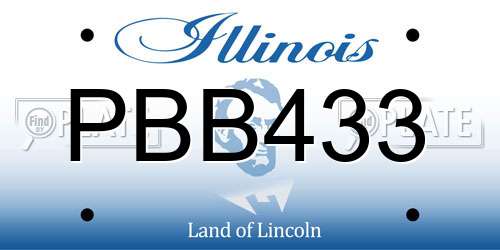 PBB433 Illinois License Plate
