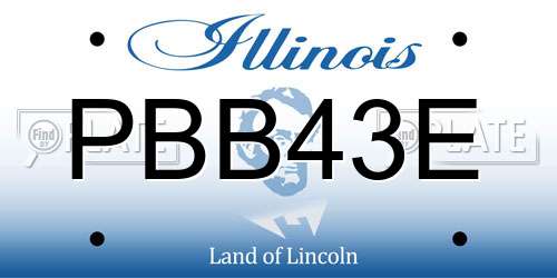 PBB43E Illinois License Plate