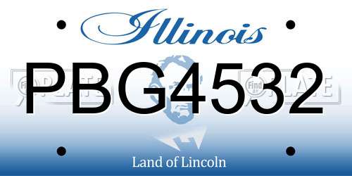 PBG4532 Illinois License Plate