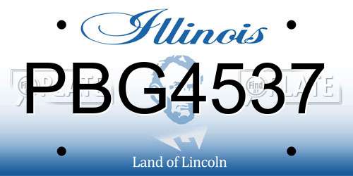 PBG4537 Illinois License Plate