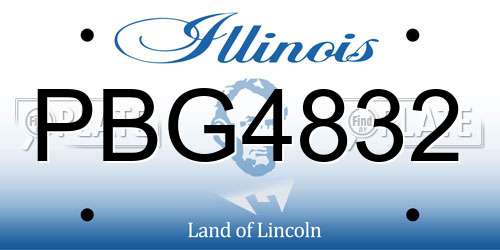PBG4832 Illinois License Plate