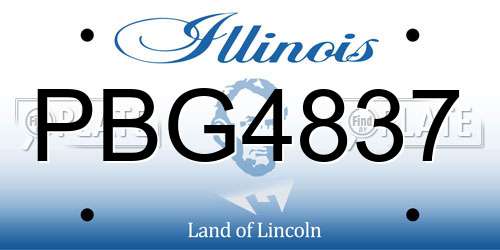 PBG4837 Illinois License Plate