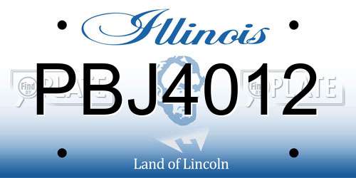 PBJ4012 Illinois License Plate