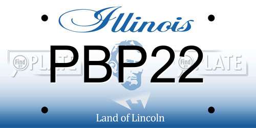 PBP22 Illinois License Plate