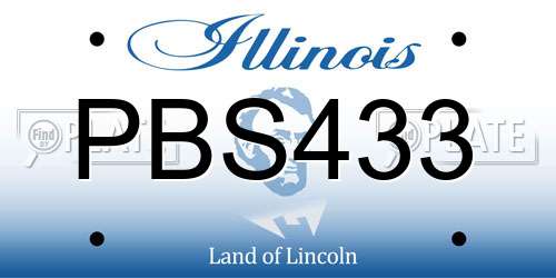PBS433 Illinois License Plate