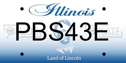 PBS43E Illinois License Plate