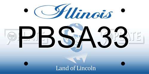 PBSA33 Illinois License Plate
