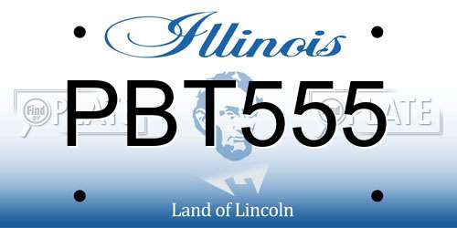 PBT555 Illinois License Plate