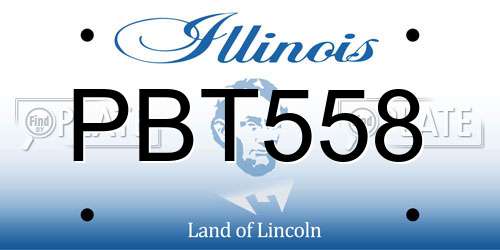 PBT558 Illinois License Plate