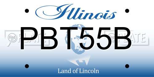 PBT55B Illinois License Plate