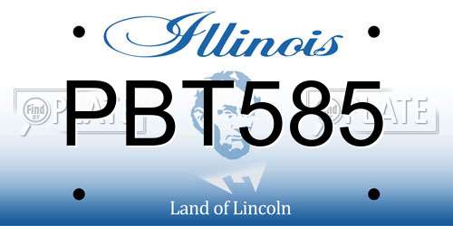 PBT585 Illinois License Plate