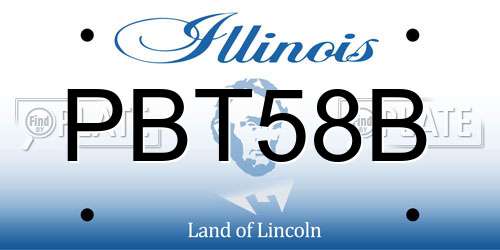 PBT58B Illinois License Plate