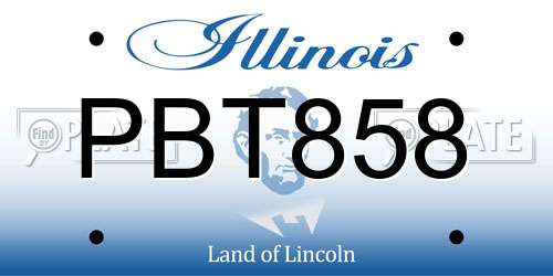 PBT858 Illinois License Plate
