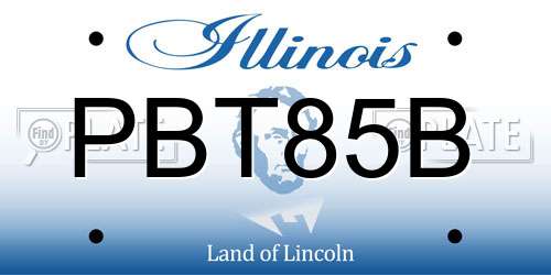 PBT85B Illinois License Plate