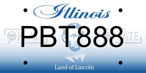PBT888 Illinois License Plate