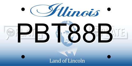 PBT88B Illinois License Plate