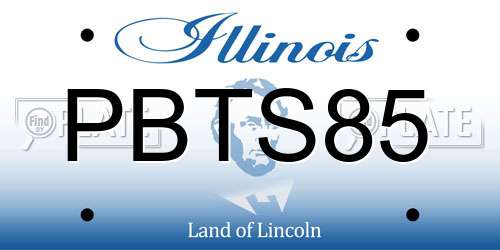 PBTS85 Illinois License Plate