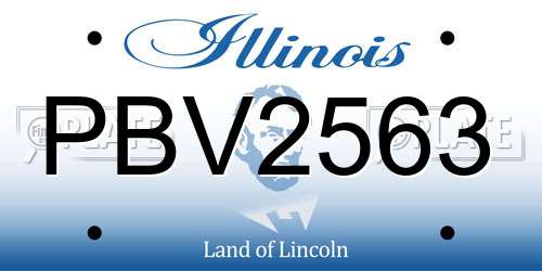 PBV2563 Illinois License Plate