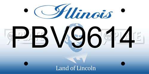 PBV9614 Illinois License Plate