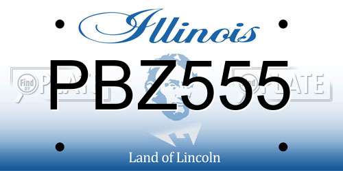 PBZ555 Illinois License Plate
