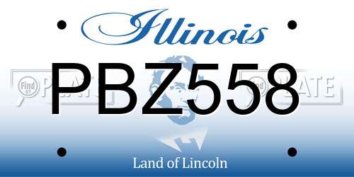 PBZ558 Illinois License Plate