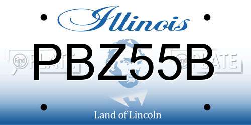 PBZ55B Illinois License Plate