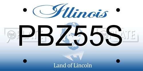 PBZ55S Illinois License Plate