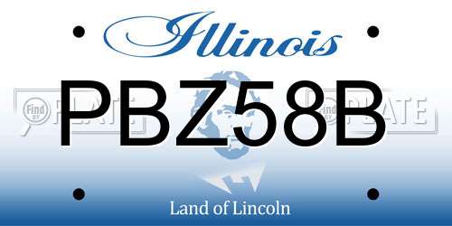 PBZ58B Illinois License Plate