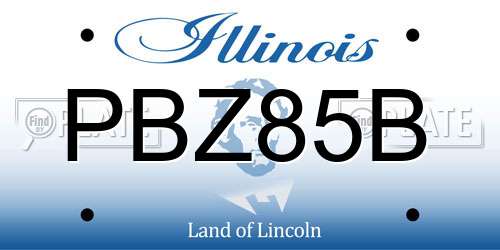 PBZ85B Illinois License Plate