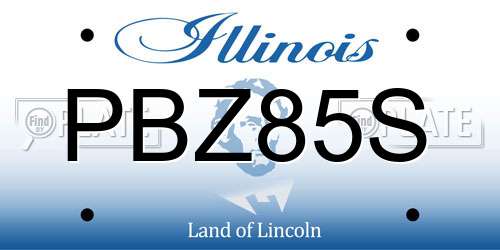 PBZ85S Illinois License Plate