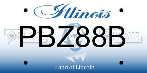 PBZ88B Illinois License Plate