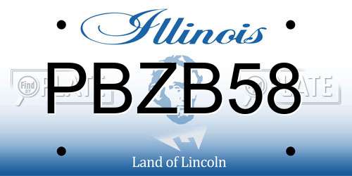 PBZB58 Illinois License Plate