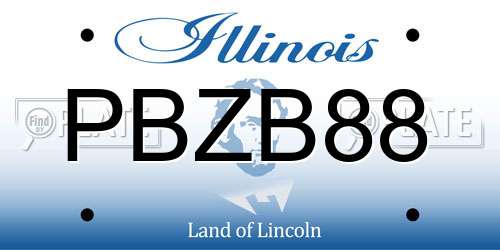 PBZB88 Illinois License Plate