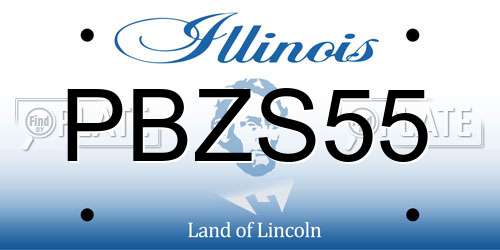 PBZS55 Illinois License Plate