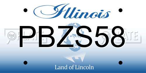 PBZS58 Illinois License Plate
