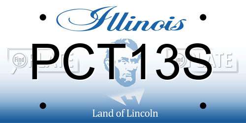 PCT13S Illinois License Plate