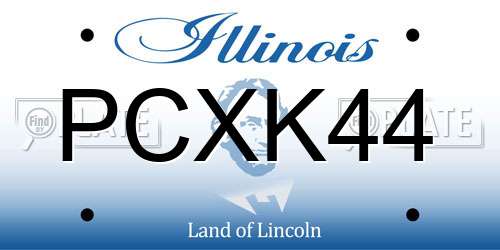 PCXK44 Illinois License Plate