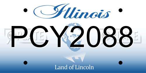 PCY2088 Illinois License Plate