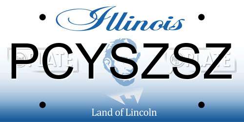 PCYSZSZ Illinois License Plate