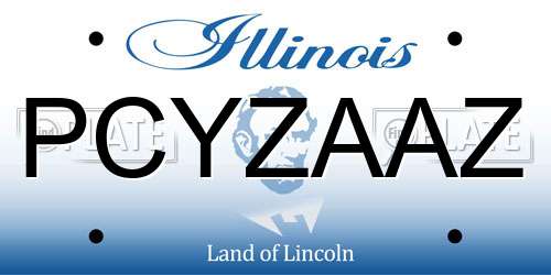 PCYZAAZ Illinois License Plate