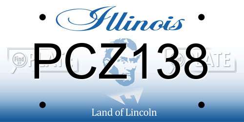PCZ138 Illinois License Plate
