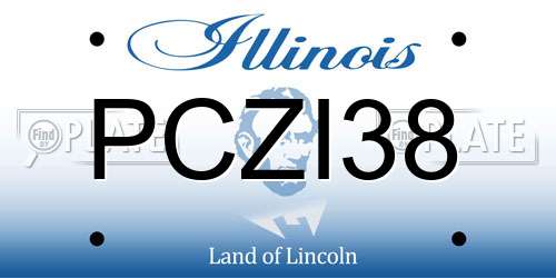 PCZI38 Illinois License Plate