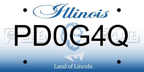 PD0G4Q Illinois License Plate