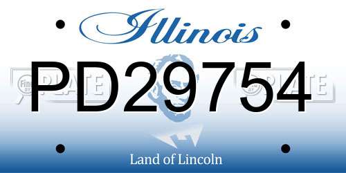 PD29754 Illinois License Plate