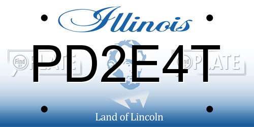 PD2E4T Illinois License Plate