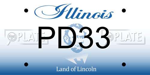 PD33 Illinois License Plate
